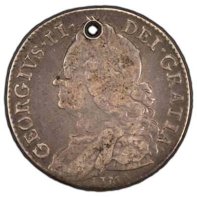 SOLD Great Britain 1746 Lima 1/2 Half Crown KM #584 - Holed