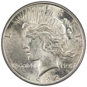 SOLD United States 1922-D $1 Peace Dollar Silver Coin - Obverse Die Crack