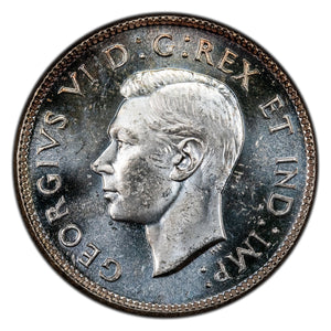 SOLD Canada 1945 25 Cents Quarter Silver Coin - Choice Uncirculated Heavy Cameo