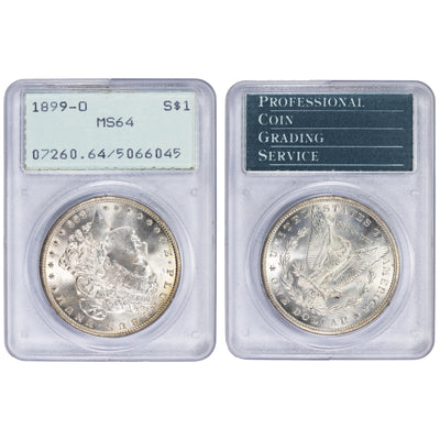 SOLD United States 1899-O $1 Morgan Dollar Silver Coin - PCGS MS-64 OGH Rattler