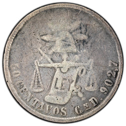 Mexico 1879-Cn D 50 Centavos Silver Coin