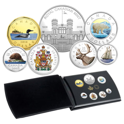 Canada 2018 Classic Canadian Colourized Coins Deluxe .9999 Fine Silver Proof Set