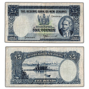 New Zealand ND (1940-67) 5 Five Pounds Note P #160a