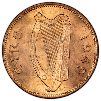 Ireland 1949 1/2d Half Penny Coin - Uncirculated