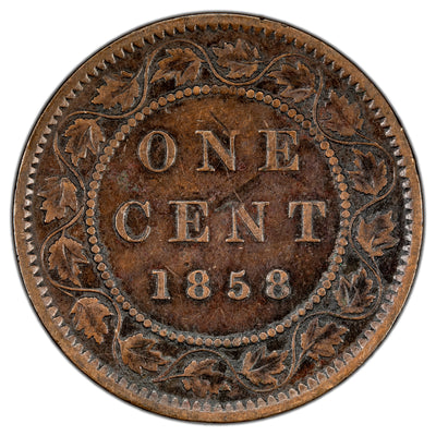 Canada 1858 One Large Cent Coin First Year of Issue! - Fine