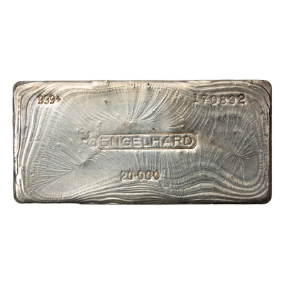 SOLD Engelhard 20oz .999 Fine Silver Bar 7th Series - Incredible Pour Lines