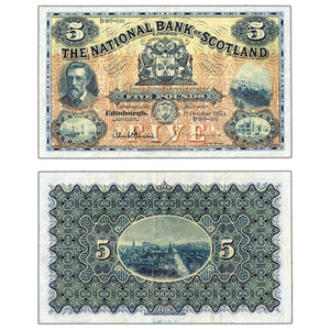 SOLD Scotland National Bank 1953 5 Five Pounds Note P-259d - VF+