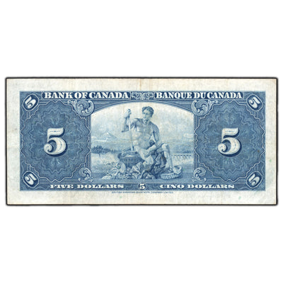 SOLD $5 1937 Bank of Canada Note Coyne-Towers C/S Prefix BC-23c