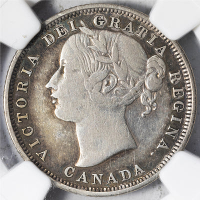 SOLD Canada 1858 20 Cents Silver Coin - One Year Type - NGC VF Details (cleaned)