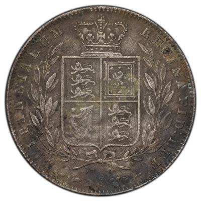 SOLD Great Britain 1842 1/2 Half Crown Silver Coin - Environmental Damage
