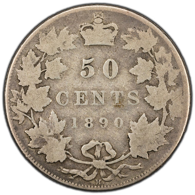 SOLD Canada 1890-H 50 Cents Half Dollar Silver Coin - Scarce Key Date!