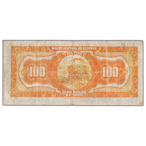 SOLD Peru 1937 100 Soles de Oro Note P #69a - Internal Tear/Tape - The ...