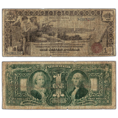 SOLD United States 1896 $1 "Educational" Silver Certificate Note - Circulated
