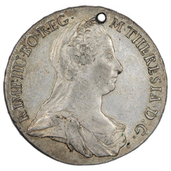 Austria 1775 Hall Mint Maria Theresa Thaler Silver Coin Dav. 1124 - Holed