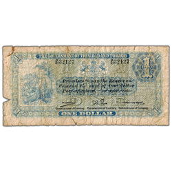 Trinidad & Tobago 1905 $1 One Dollar Note P #1b - Tears, Missing Piece