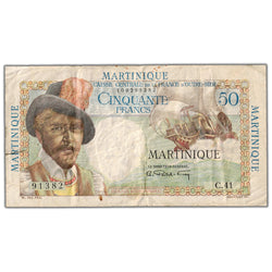 Martinique ND (1947-49) 50 Fifty Francs Note P #30 - VF (issues)