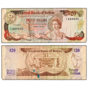 Belize 1983 $20 Twenty Dollars Note P #45a - Circulated
