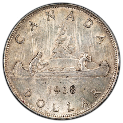 Canada 1938 $1 Silver Dollar Coin - Extra Fine +