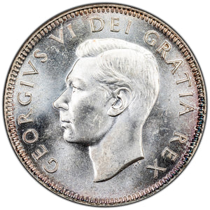 SOLD Canada 1950 25 Cents Quarter Silver Coin - MS-63