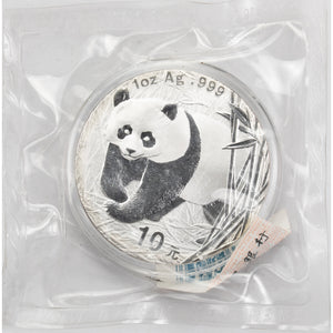 SOLD China 2002 5 Yuan Panda 1oz .999 Fine Silver Coin - Sealed