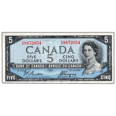 SOLD $5 1954 Bank of Canada Note Devil Face C/C Prefix BC-31b - EF (pressed)