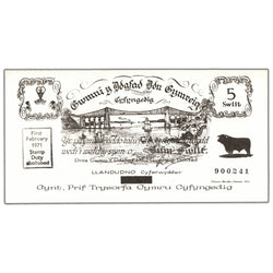 Wales Black Sheep Company 1969 5 Swllt Note