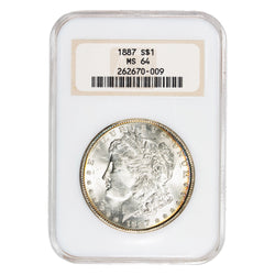 United States 1887 $1 Morgan Silver Dollar Coin - NGC MG-64
