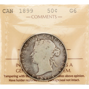 SOLD Canada 1899 50 Cents Half Dollar Silver Coin - ICCS G-6