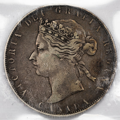 SOLD Canada 1881-H 50 Cents Half Dollar Silver Coin - ICCS VF-20