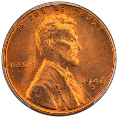 United States 1946-D Lincoln Wheat Cent Coin - PCGS MS-66 Red