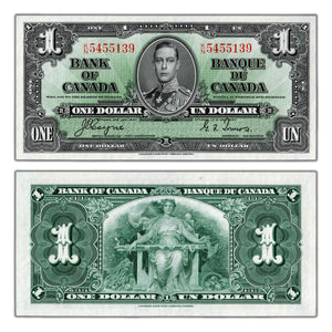 SOLD $1 1937 Bank of Canada Note Coyne-Towers K/N Prefix BC-21d - Ch UNC