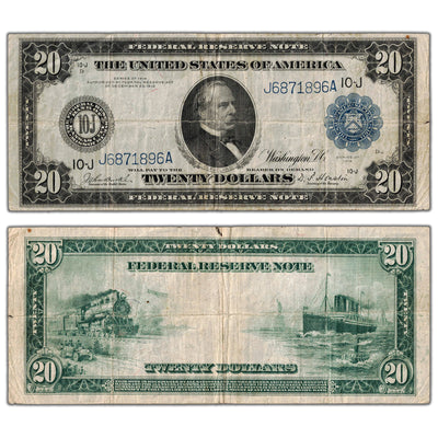 United States 1914 $20 New York Federal Reserve Note - Circulated