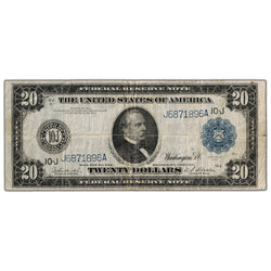 United States 1914 $20 New York Federal Reserve Note - Circulated