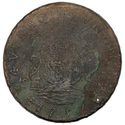 Mexico 1757 8 Reales Silver Coin - Salt Water Damage / Sea Salvaged