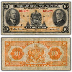 SOLD $10 1935 Royal Bank of Canada Chartered Note CH #630-18-04a