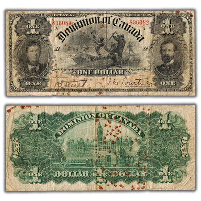 $1 1898 Dominion of Canada Note Courtney Series A DC-13a - Fine (rust spots)