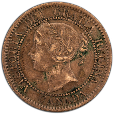 SOLD Canada 1858 1 Large Cent Coin First Year of Issue! - Cleaned/Verdigris