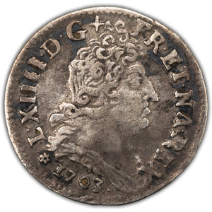 SOLD France 1703 BB Strasbourg Mint 5 Sols Silver Coin