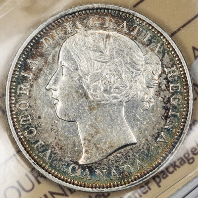 SOLD Canada 1858 20 Cents Silver Coin - ICCS EF-45