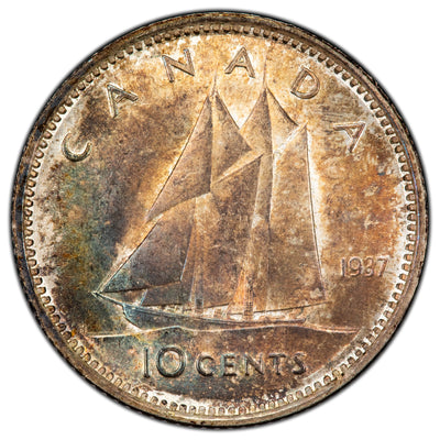 Canada 1937 10 Cents Dime SIlver Coin - Choice Uncirculated