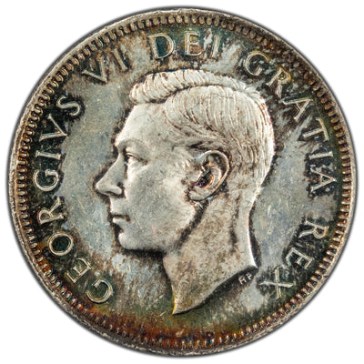 Canada 1950 25 Cents Quarter Silver Coin - ICCS MS-64