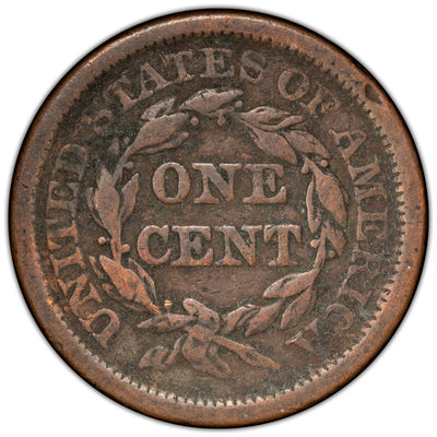 United States 1850 Braided Hair One Large Cent Coin
