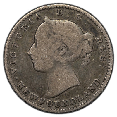 Newfoundland 1888 10 Cents Silver Coin - VG