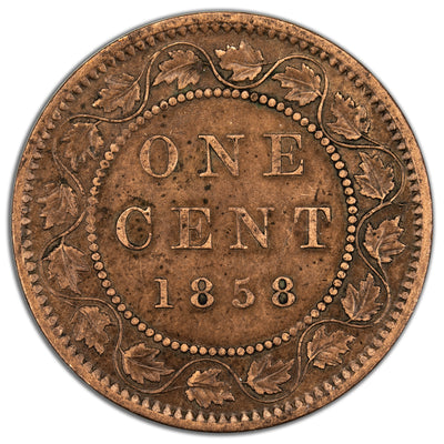 SOLD Canada 1858 1 Large Cent Coin First Year of Issue! - Cleaned/Verdigris