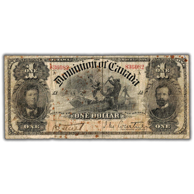 $1 1898 Dominion of Canada Note Courtney Series A DC-13a - Fine (rust spots)