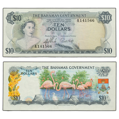 SOLD Bahamas 1965 $10 Ten Dollars Note P #22a - VF+