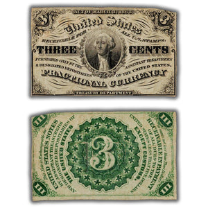 SOLD United States 1863 Third Issue 3 Cents Fractional Currency Note Fr .1226
