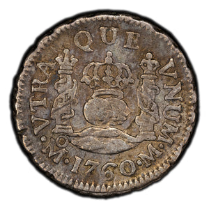SOLD Mexico 1760 M 1/2 Real Silver Coin KM #68