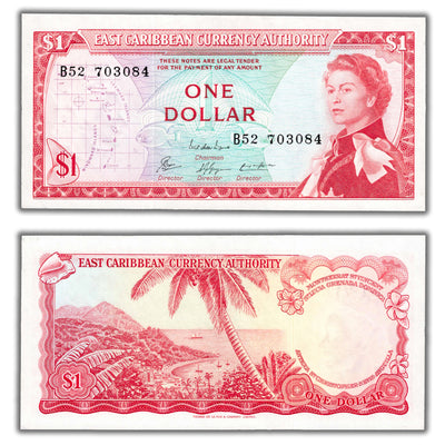 East Caribbean Currency Authority (1965) $1 Note P #13e - AU/UNC