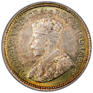 SOLD Canada 1918 5 Five Cents Silver Coin - Almost Uncirculated